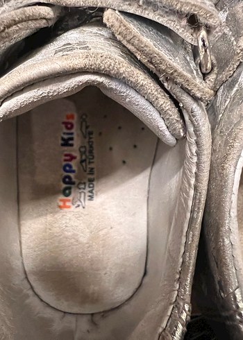 Kız Çocuk Gri Cırtlı Sneakers ortopedik deri - Görsel 2