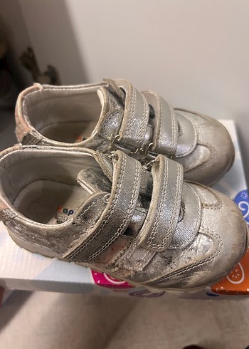 Kız Çocuk Gri Cırtlı Sneakers ortopedik deri - Görsel 5