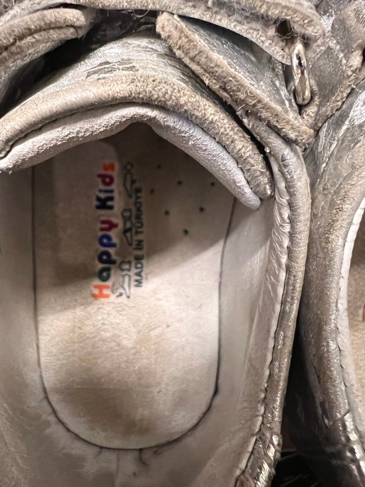 Kız Çocuk Gri Cırtlı Sneakers ortopedik deri - Görsel 2