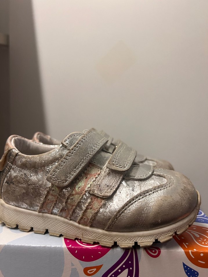 Kız Çocuk Gri Cırtlı Sneakers ortopedik deri - Görsel 4