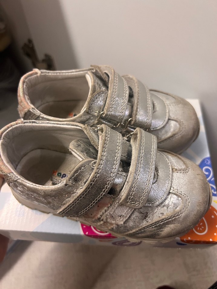 Kız Çocuk Gri Cırtlı Sneakers ortopedik deri - Görsel 5