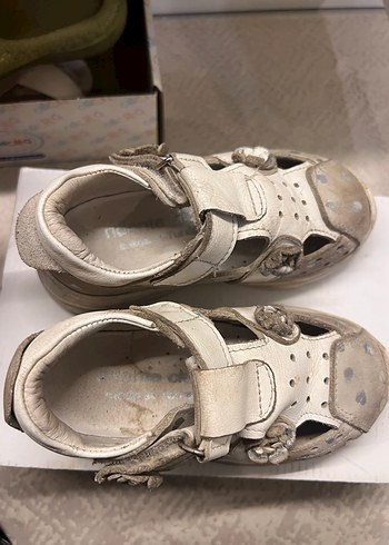 Kız Çocuk Gri Beyaz Bağcıklı Spor Ayakkabı Deri ortopedik - Görsel 4