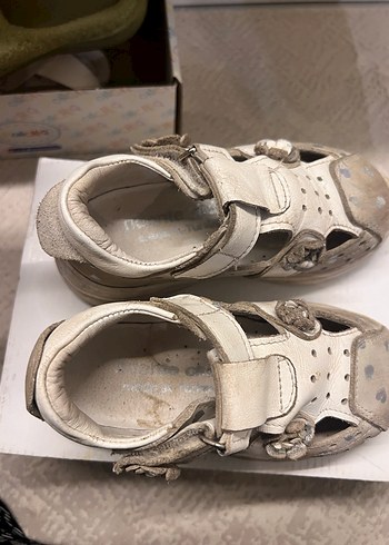 Kız Çocuk Gri Beyaz Bağcıklı Spor Ayakkabı Deri ortopedik - Görsel 5