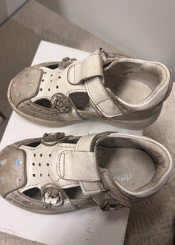 Kız Çocuk Gri Beyaz Bağcıklı Spor Ayakkabı Deri ortopedik - Görsel 2