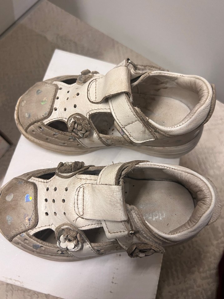 Kız Çocuk Gri Beyaz Bağcıklı Spor Ayakkabı Deri ortopedik - Görsel 2