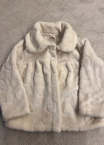 Kız Çocuk Beyaz Peluş Ceket - Görsel 2