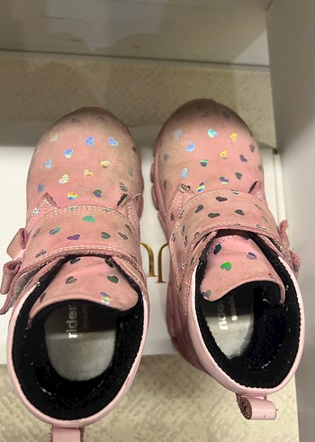 Kız Çocuk Pembe Bağcıklı Street Wear Botlar ortopedik deri - Görsel 2