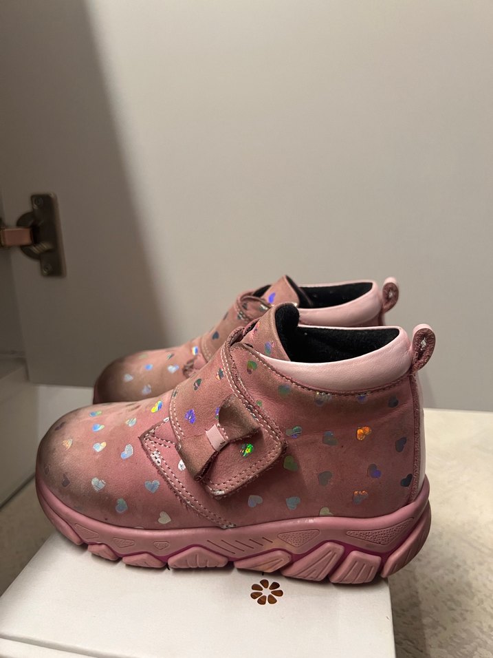 Kız Çocuk Pembe Bağcıklı Street Wear Botlar ortopedik deri - Görsel 4