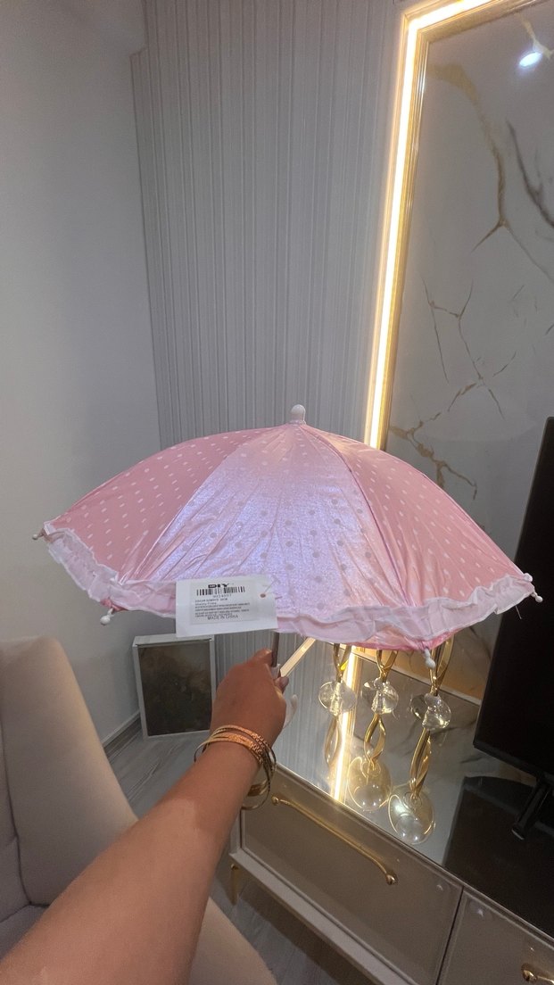 Pembe Pilili çocuk Şemsiye - Görsel 4