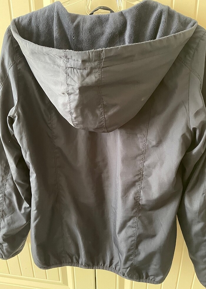 Mavi jeans içi kürklü ceket - Görsel 4