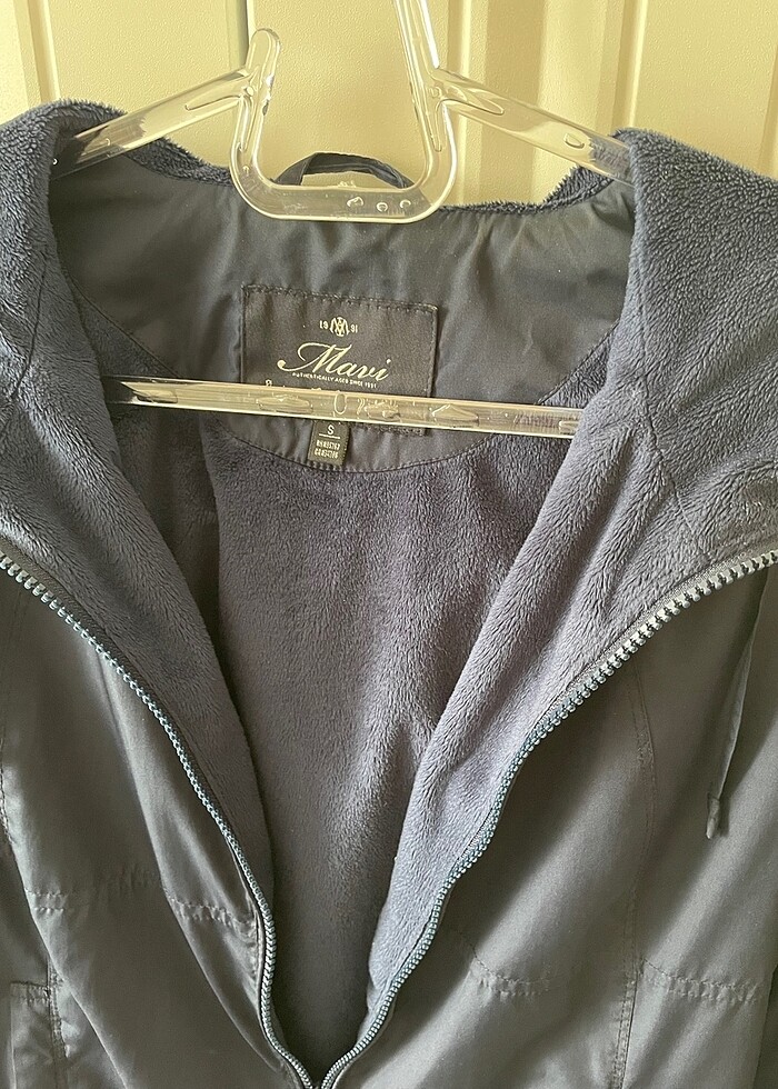 Mavi jeans içi kürklü ceket - Görsel 2