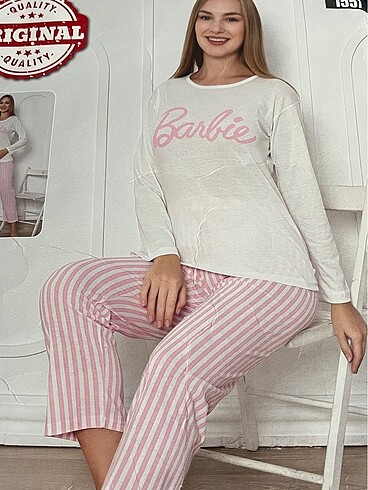 l Beden Barbie pijama takımı sıfır ürün yeni