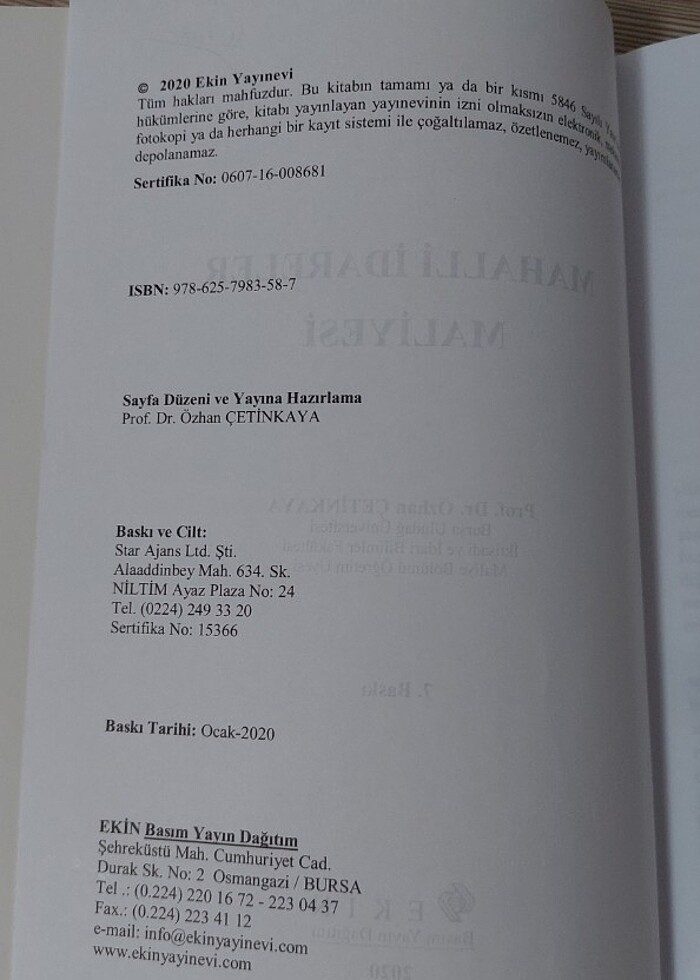 Mahalli İdareler Maliyesi-Prof. Dr. Özhan Çetinkaya - Görsel 3