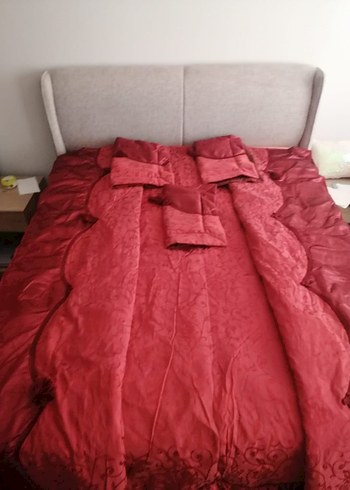 Bordo Nakışlı Renkli Yatak Örtüsü yastık kılıfı - Görsel 4