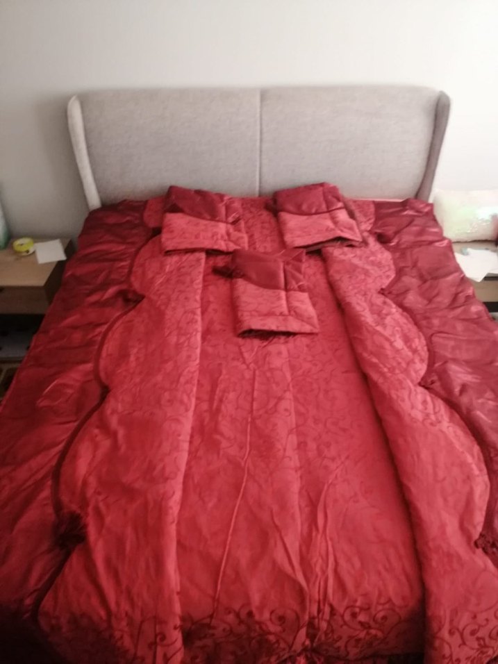 Bordo Nakışlı Renkli Yatak Örtüsü yastık kılıfı - Görsel 4