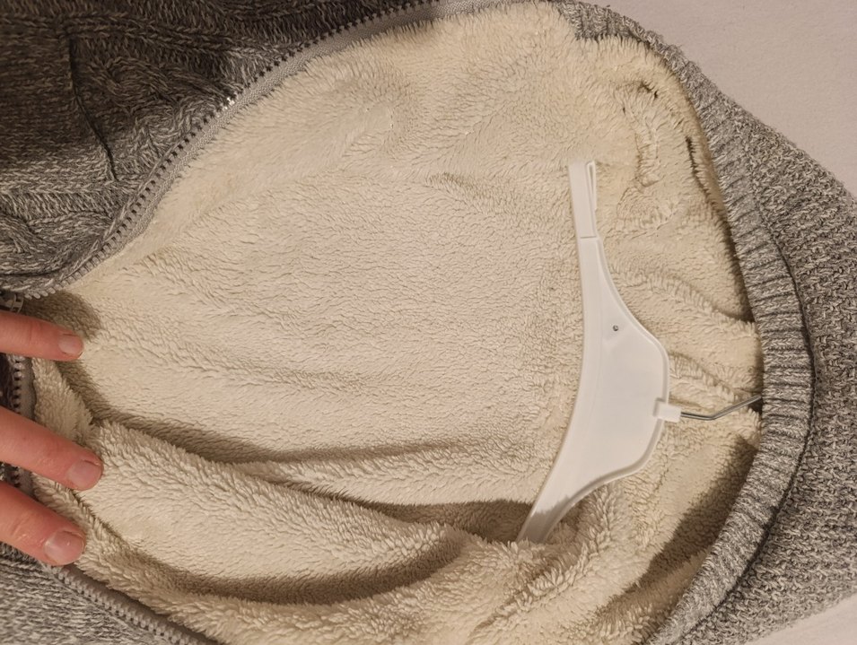 Kapüşonlu Gri Örgü Erkek Çocuk Kazak - Görsel 3