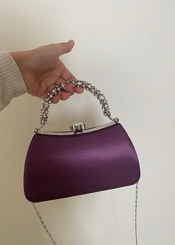 Zara Mor Boncuk İşlemeli Kadın Portföy Çanta