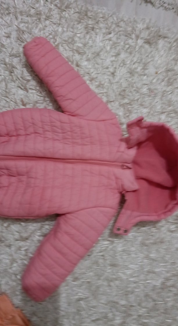 Kapüşonlu Pembe Kız Çocuk Mont - Görsel 2
