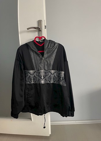 zara Siyah Yılan Desenli Kapüşonlu - Görsel 2