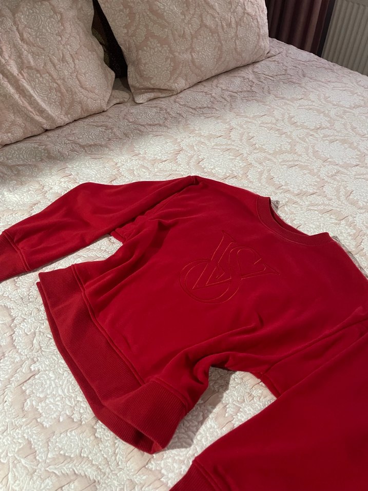 victoria secret Kırmızı Oversize Kadın Sweatshirt - Görsel 5