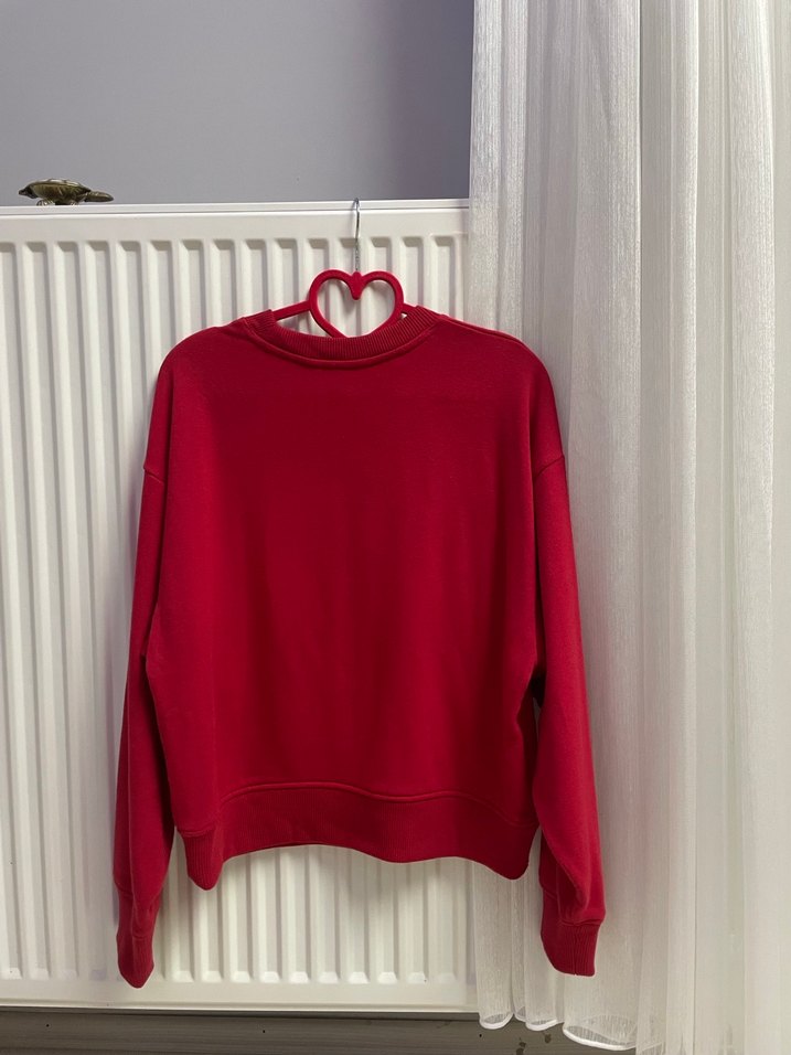 victoria secret Kırmızı Oversize Kadın Sweatshirt - Görsel 3