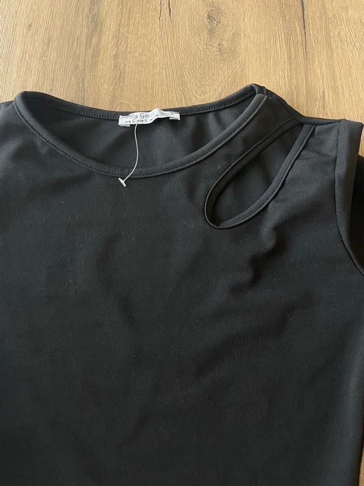 Siyah Uzun Kollu crop Kadın Bluz - Görsel 3