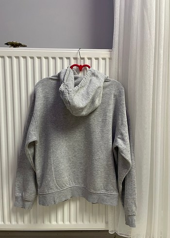 zara Kadın Gri Yüksek Yakalı Sweatshirt - Görsel 3