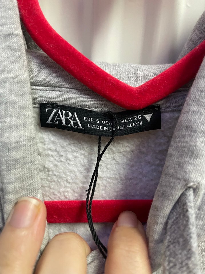 zara Kadın Gri Yüksek Yakalı Sweatshirt - Görsel 4