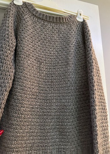 bershka Bej Örgü Kadın Mini Kazak - Görsel 3