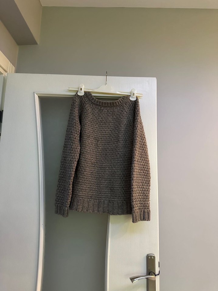 bershka Bej Örgü Kadın Mini Kazak - Görsel 2