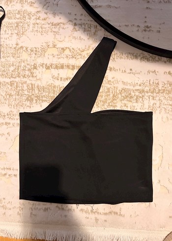 Tek Askılı Siyah crop - Görsel 2