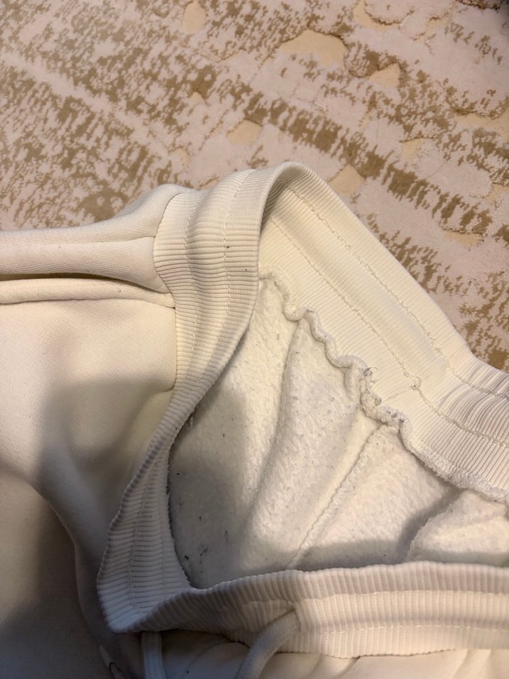 Beyaz Rahat Kesim Kadın Eşofman Altı - Görsel 2