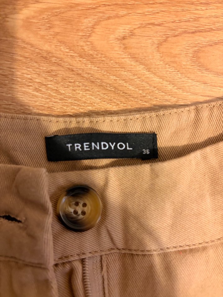 Bej Kadın Rahat Kesim Midi Keten Pantolon - Görsel 2