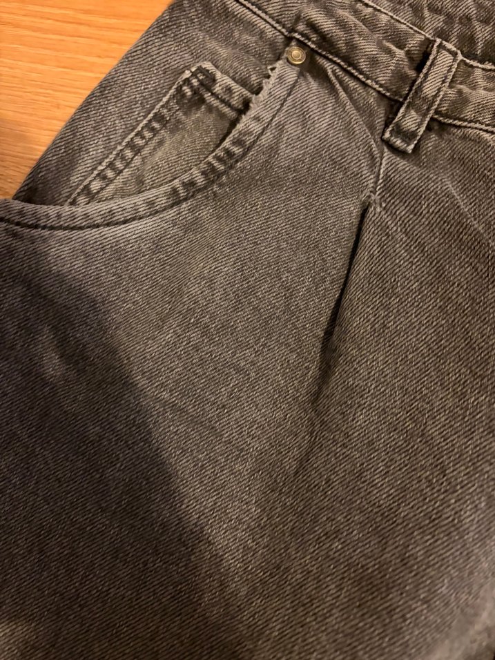 Zara Siyah Baskılı Midi Kot Pantolon - Görsel 3