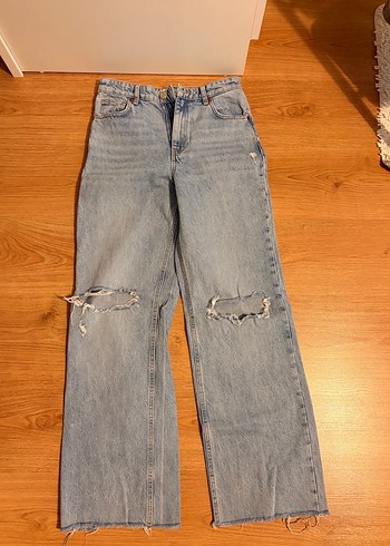 Zara Mavi Baskılı Kot Pantolon - Görsel 2