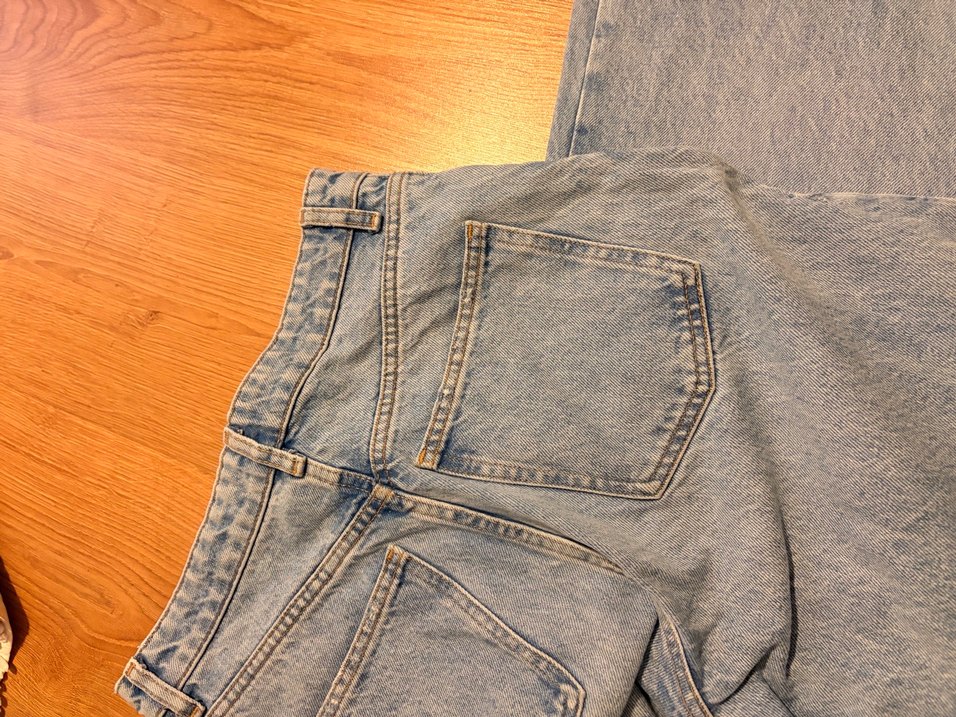 Zara Mavi Baskılı Kot Pantolon - Görsel 4