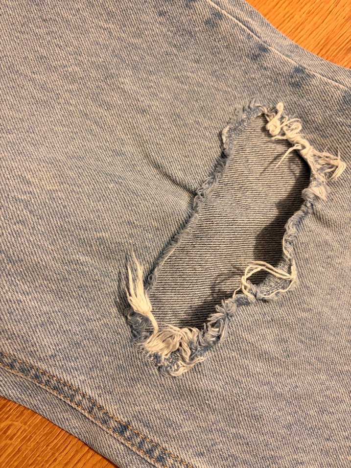 Zara Mavi Baskılı Kot Pantolon - Görsel 3