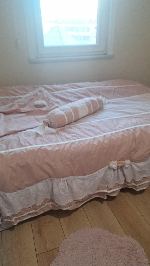 Çilek Marka Pastel Pembe Düz Yatak Örtüsü - Görsel 3