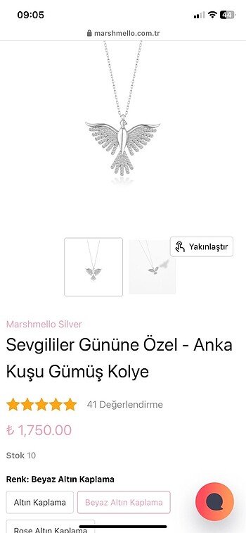 Diğer Marshmello silver anka kuşu gümüş kolye
