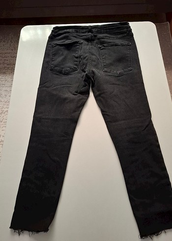 Siyah Kadın Midi Boy Regular Fit Denim Pantolon - Görsel 3