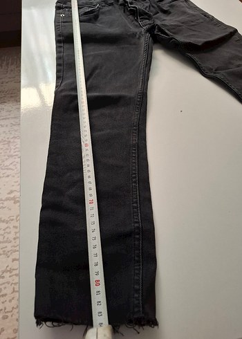 Siyah Kadın Midi Boy Regular Fit Denim Pantolon - Görsel 2