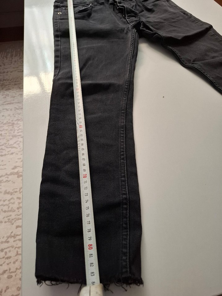 Siyah Kadın Midi Boy Regular Fit Denim Pantolon - Görsel 2