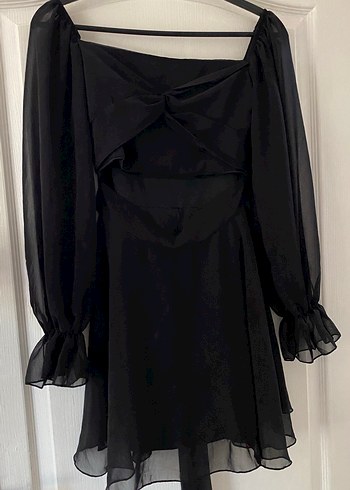 Siyah Drapeli Gotik Midi Elbise