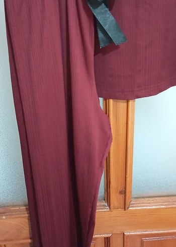H&M Bordo Dantel Detaylı İnce Askılı Kadın Atlet