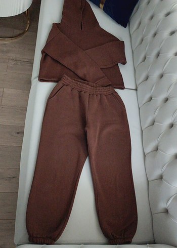 Kadın Kahverengi Rahat Jogger Eşofman - Görsel 6