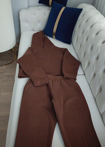 Kadın Kahverengi Rahat Jogger Eşofman - Görsel 7