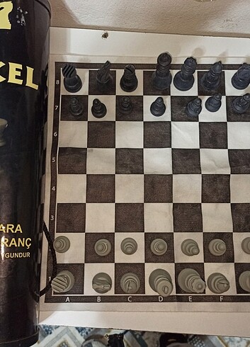  Beden Okul Tipi Akel Satranç Takımı Seti Rulo Çantalı Büyük Boy Kutulu