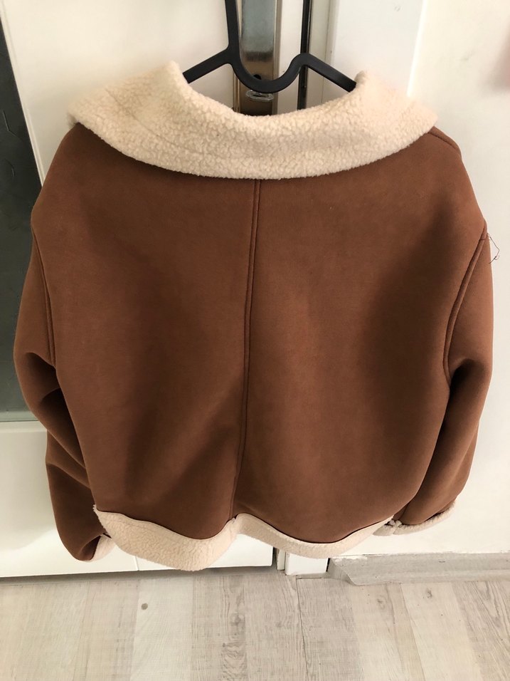 Kahverengi Süet Kadın Kışlık Ceket - Görsel 2