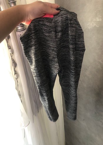 Gri Baskılı Esnek Midi Spor Tayt - Görsel 3