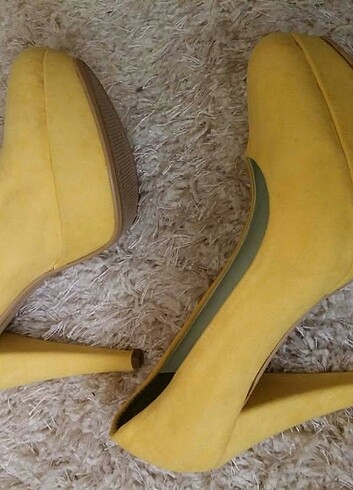 Diğer Aldi shoes sarı süet topuklu ayakkabı